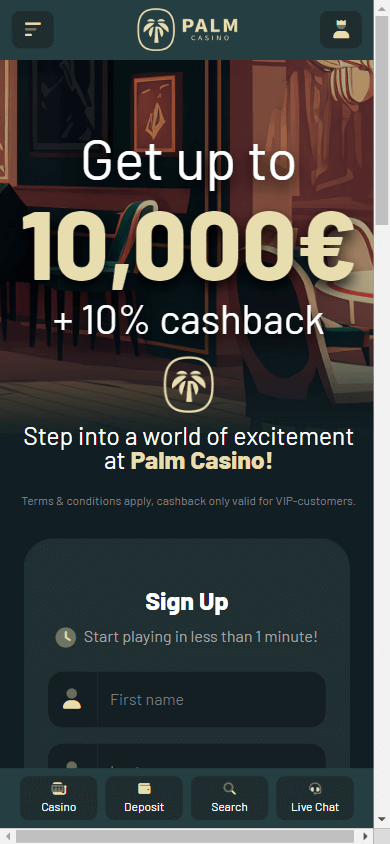 Palm Casino Mobile screenshot